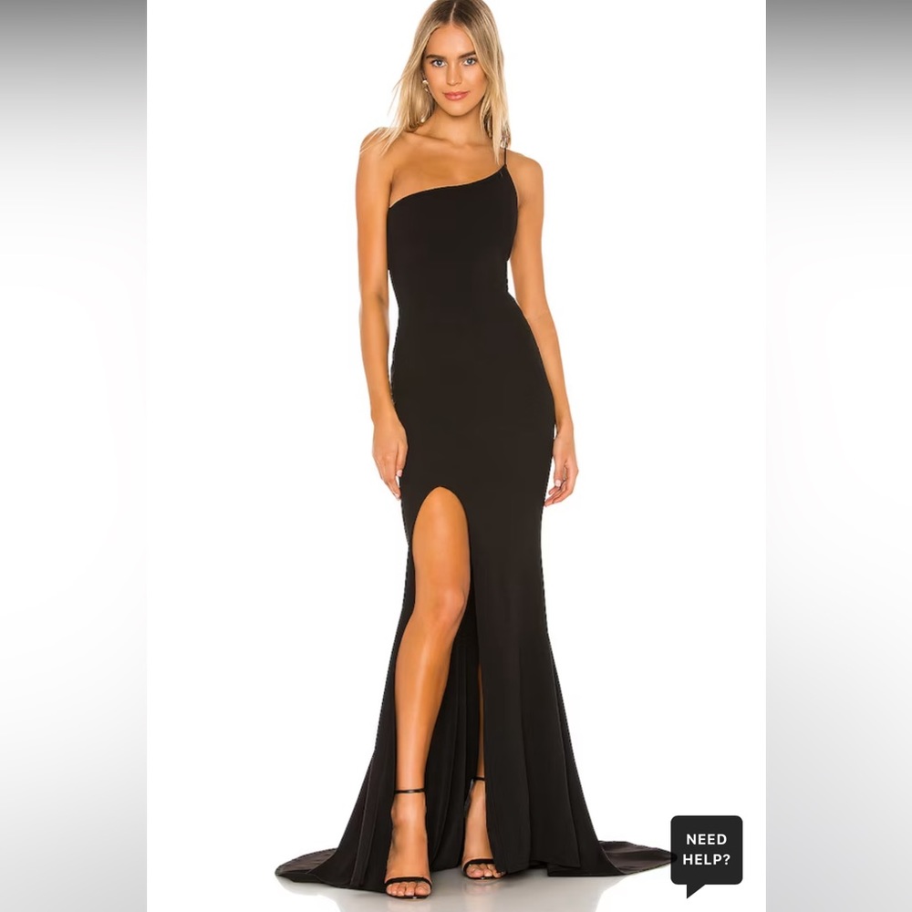Jasmine One Shoulder Gown in Black